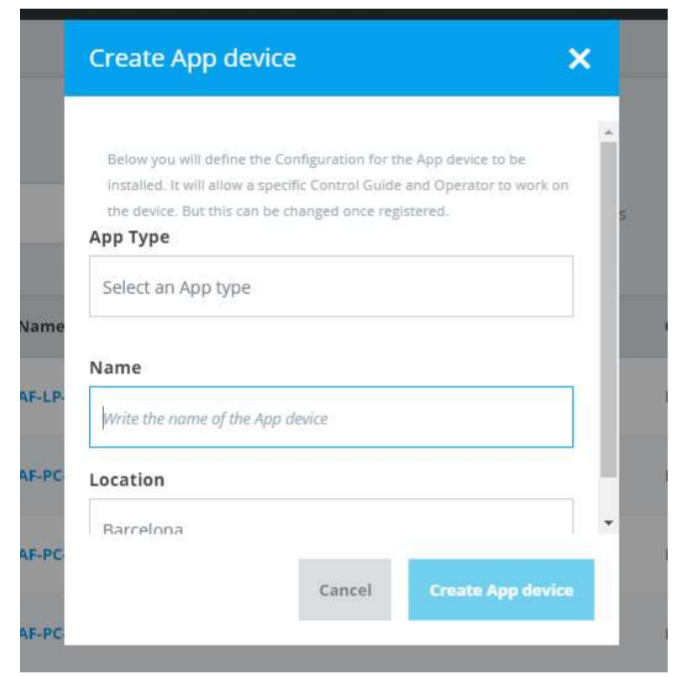 Detalle Gestion de dispositivos Kapture.io QMS