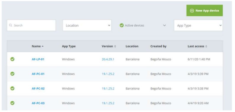 Gestion de dispositivos Kapture.io QMS