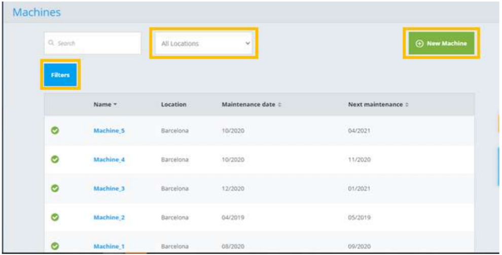 Gestion de Maquinaria Kapture.io QMS