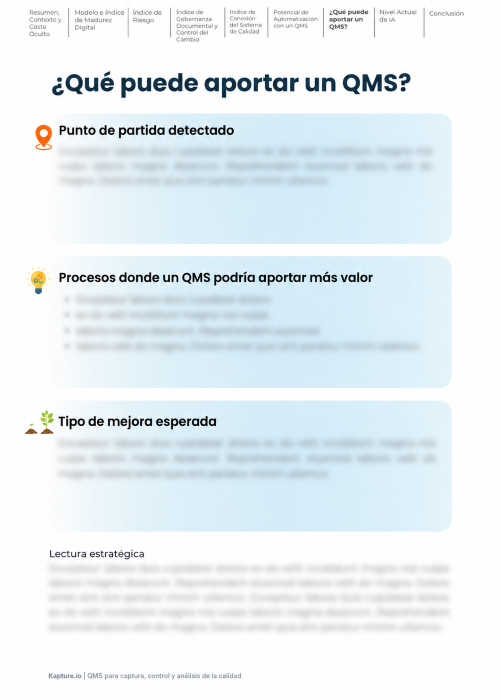 Áreas donde un QMS puede aportar valor