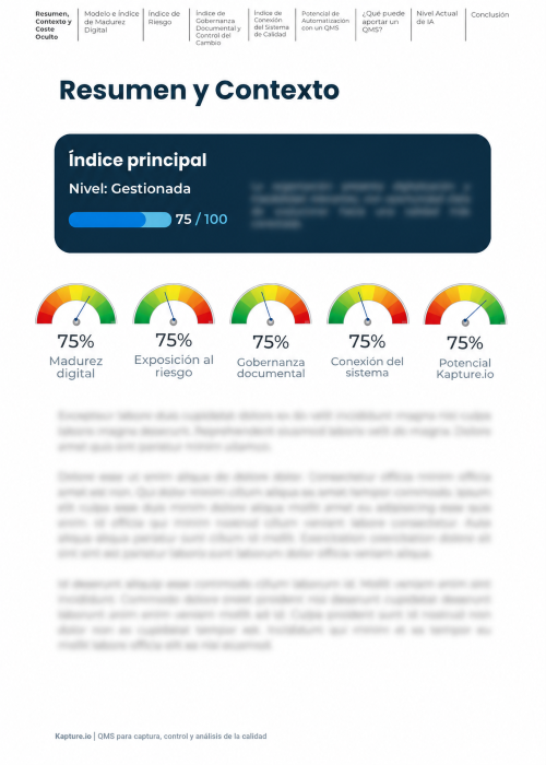 Resumen y contexto del diagnóstico de calidad